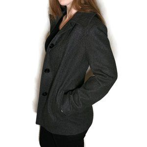 London Fog Grey Wool Peacoat